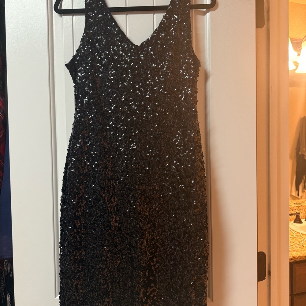 Elegant Black Sequin Dress